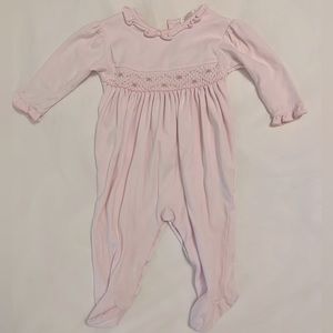 Kissy Kissy rose smocked footie 3-6 months